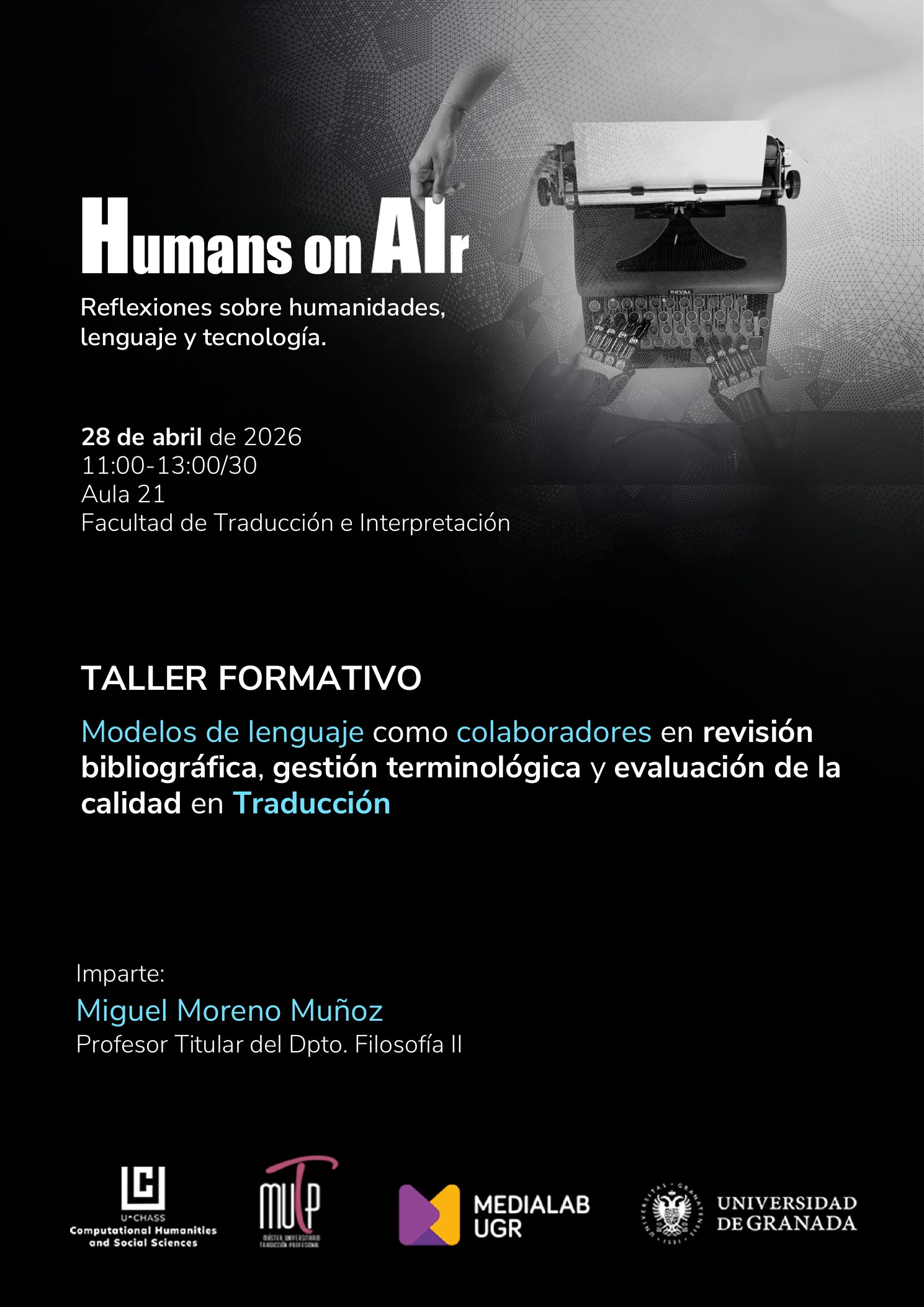 Cartel — Taller modelos de lenguaje · Humans on AIr